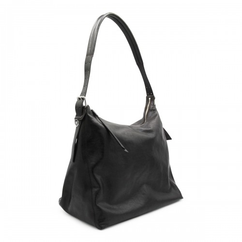 DARK CHOCOLATE LEATHER HOBO SHOULDER BAG