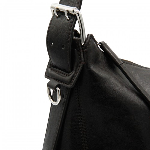 DARK CHOCOLATE LEATHER HOBO SHOULDER BAG