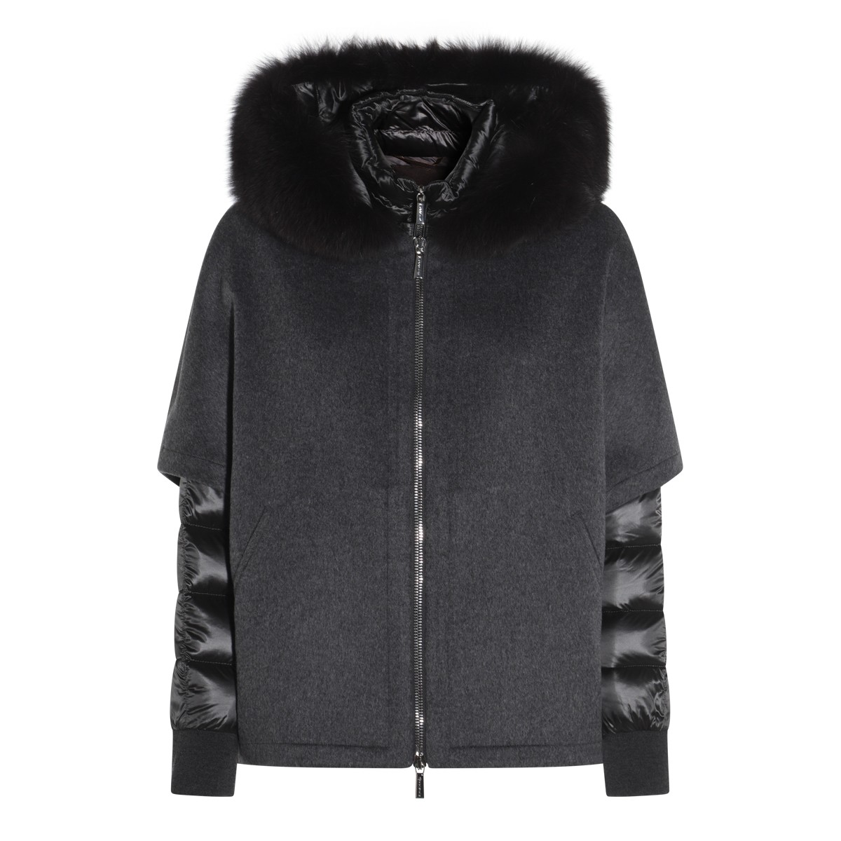 DARK GREY WOOL PEGASO DOWN JACKET