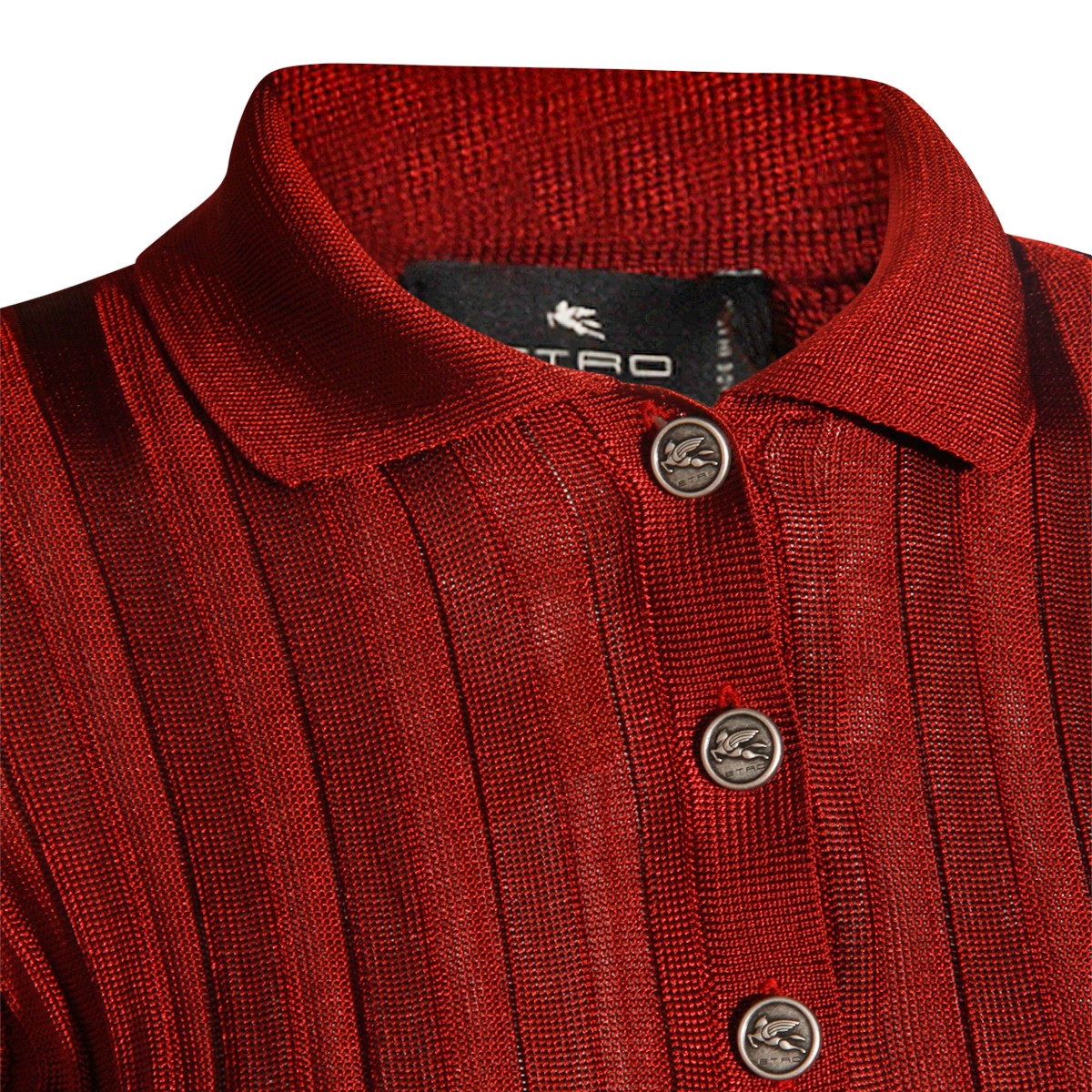 RED VISCOSE POLO SHIRT