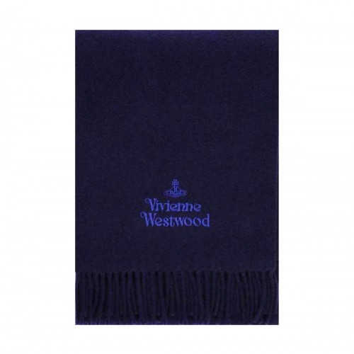 NAVY WOOL SCARF