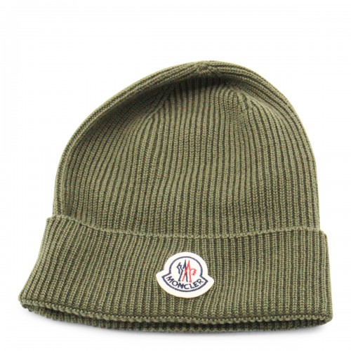 GREEN WOOL BEANIE
