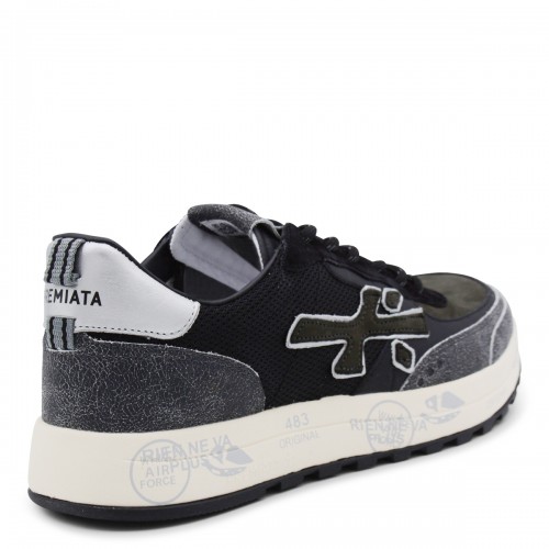 BLACK AND GREY LEATHER NOUS SNEAKERS