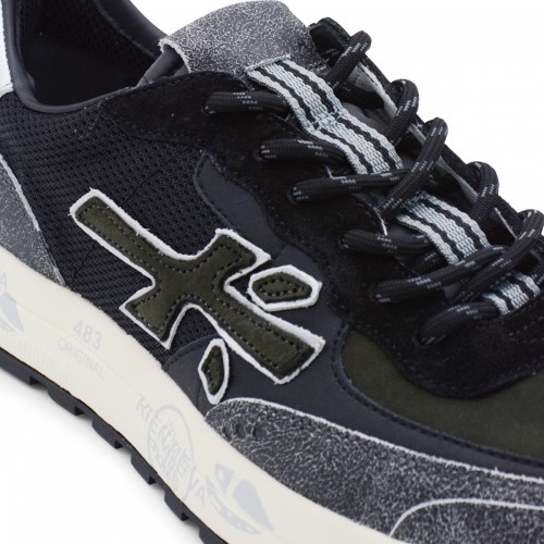BLACK AND GREY LEATHER NOUS SNEAKERS