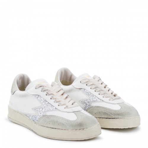 SILVER AND WHITE SNEAKERS