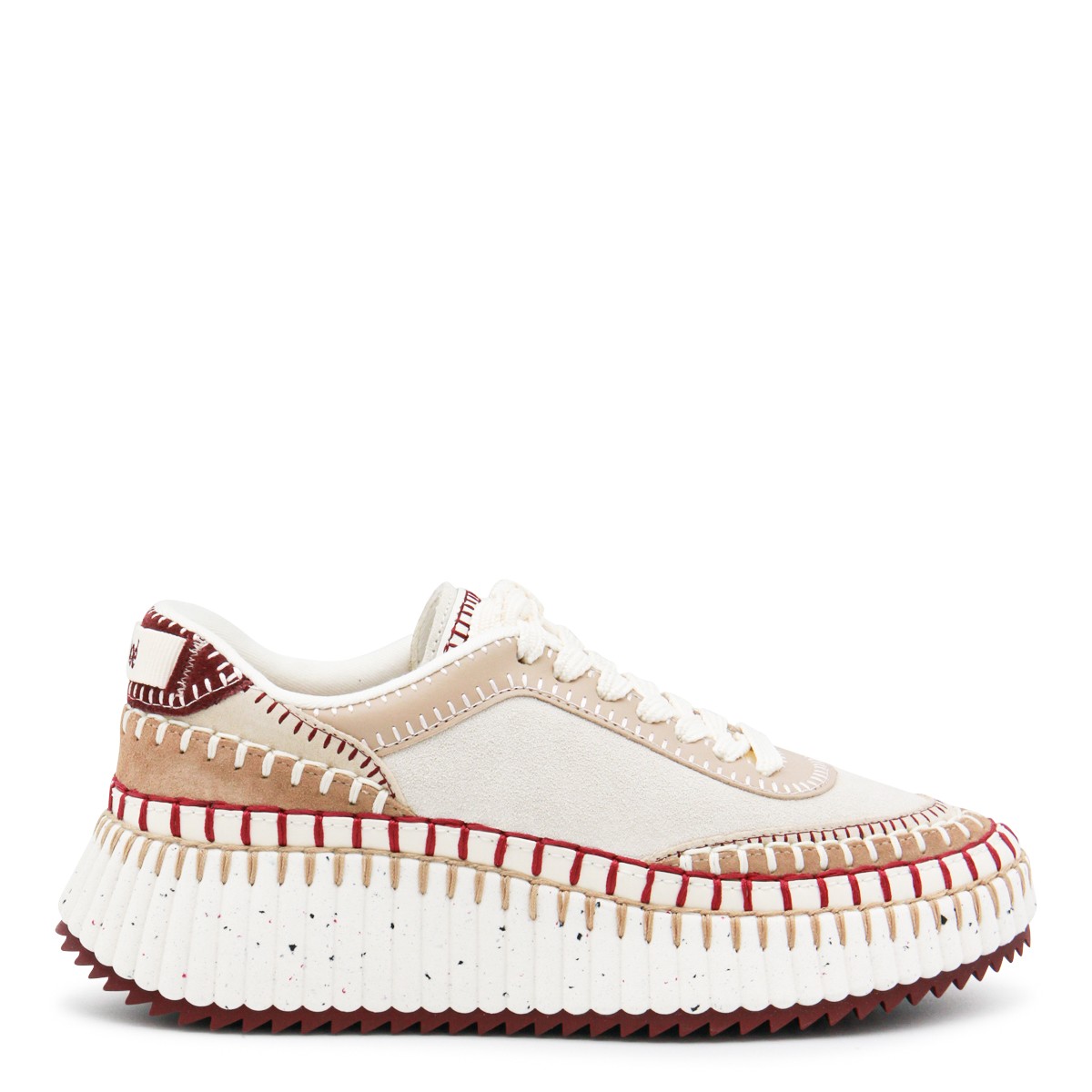 BEIGE AND RED NAMA SNEAKERS