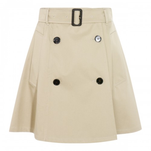 BEIGE COTTON MINI SKIRT