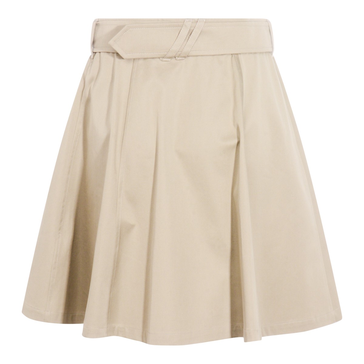 BEIGE COTTON MINI SKIRT
