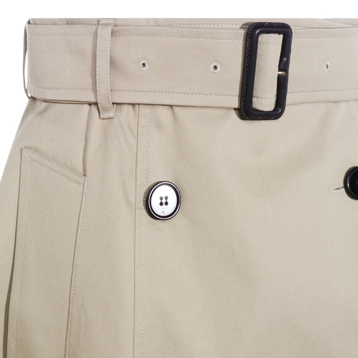 BEIGE COTTON MINI SKIRT