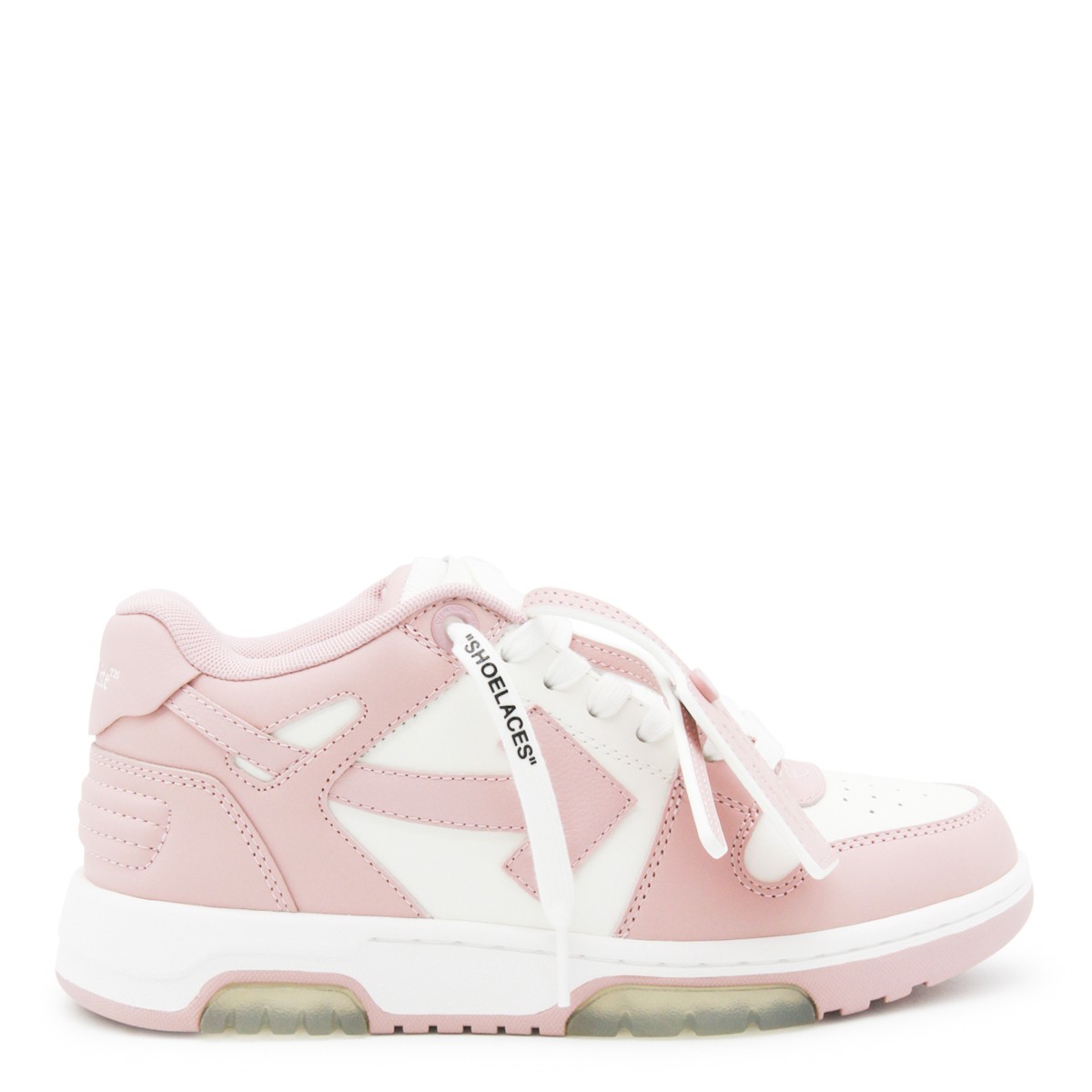 WHITE AND PINK OUT OF OFFICE SNEAKERS