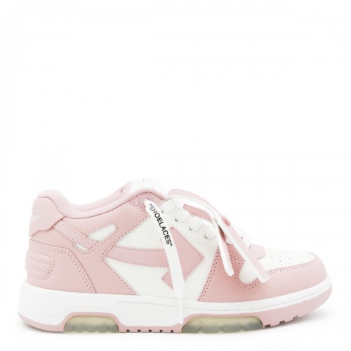 WHITE AND PINK OUT OF OFFICE SNEAKERS