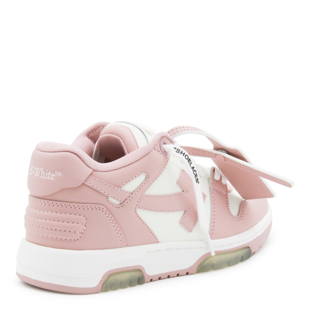 WHITE AND PINK OUT OF OFFICE SNEAKERS