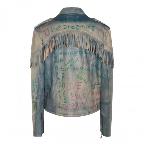 LIGHT BLUE LEATHER JACKLET