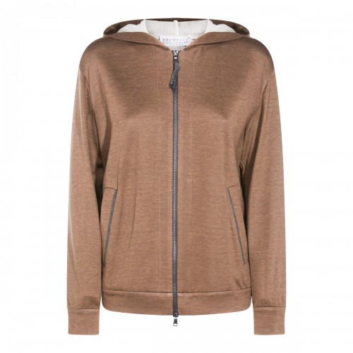 BROWN COTTON SWEATSHIRT