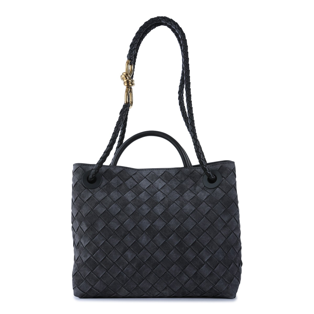 BLACK LEATHER LET'S GO LITTLE ONE TOP HANDLE BAG