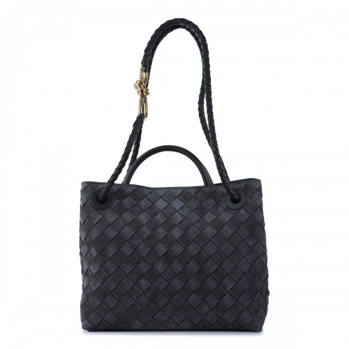 BLACK LEATHER LET'S GO LITTLE ONE TOP HANDLE BAG