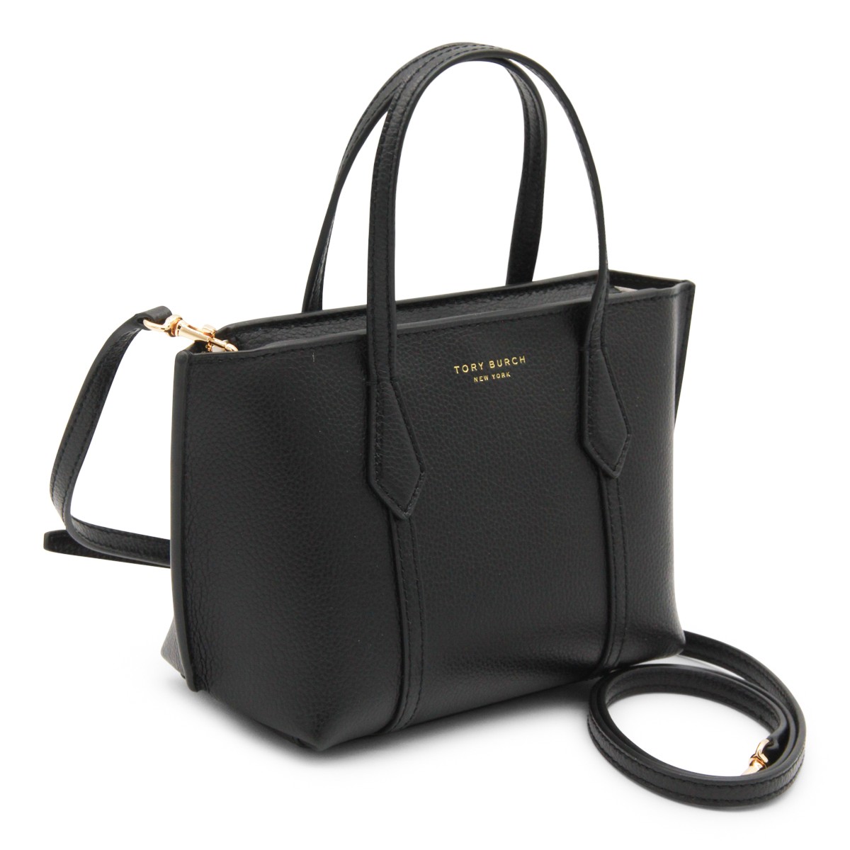 BLACK LEATHER PERRY MINI TOTE