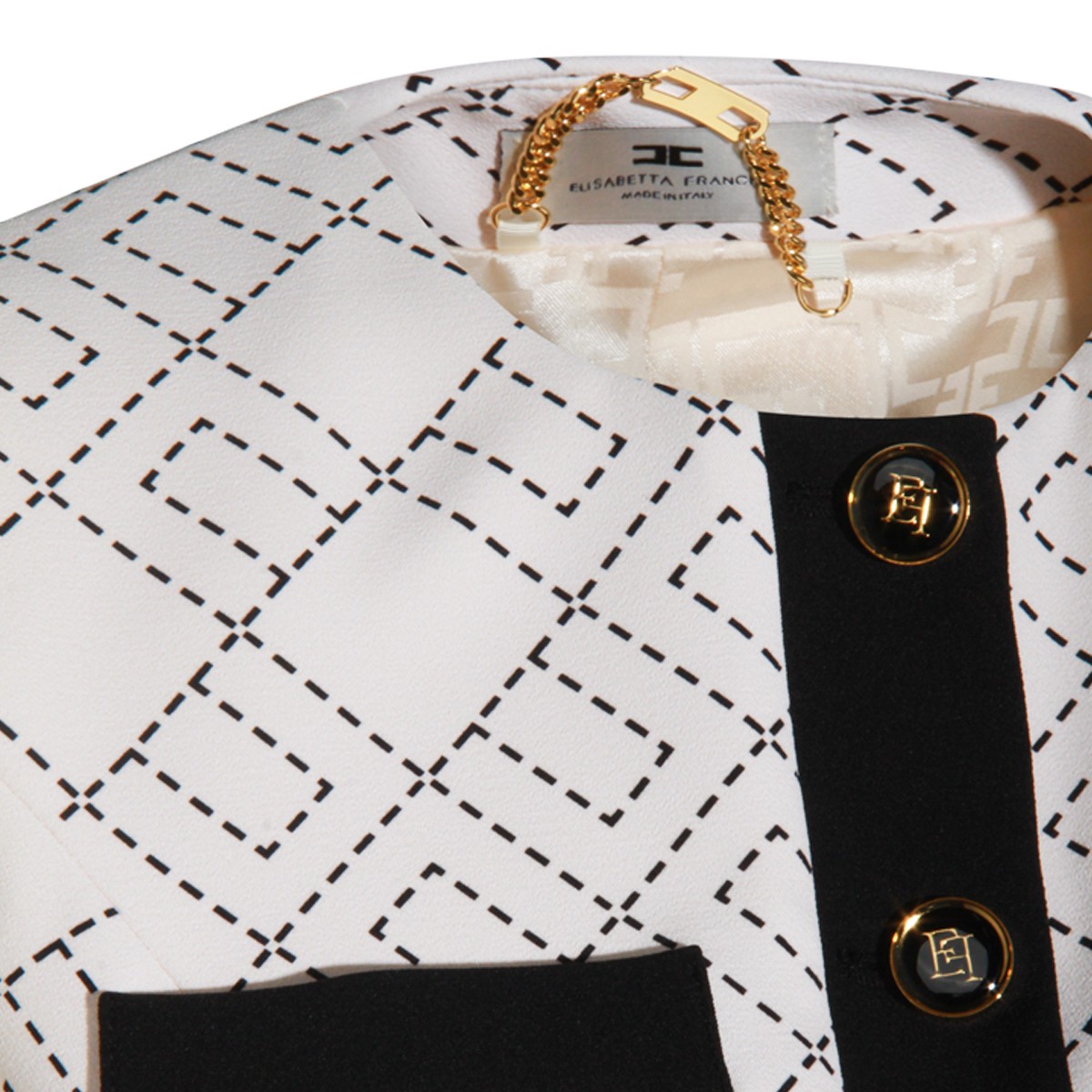 WHITE AND BLACK BLAZER