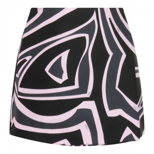 BLACK AND PINK SILK SKIRT