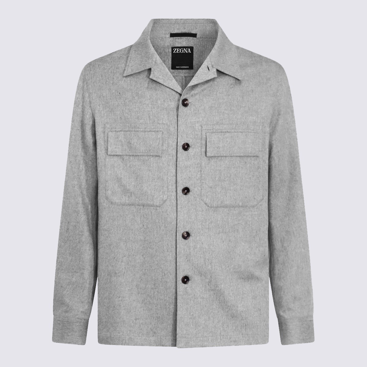 LIGHT GREY CASHMERE CASUAL JACKET LIGHT GREY CASHMERE CASUAL JACKET