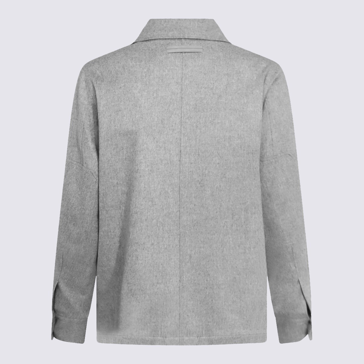 LIGHT GREY CASHMERE CASUAL JACKET LIGHT GREY CASHMERE CASUAL JACKET