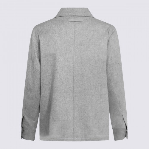 LIGHT GREY CASHMERE CASUAL JACKET