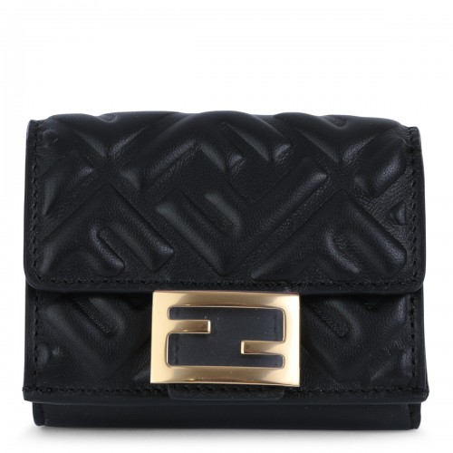 BLACK LEATHER MICRO TRIFOLD...