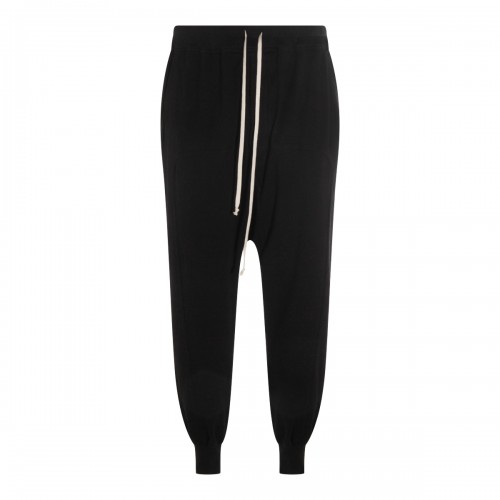 BLACK COTTON PRISONER PANTS