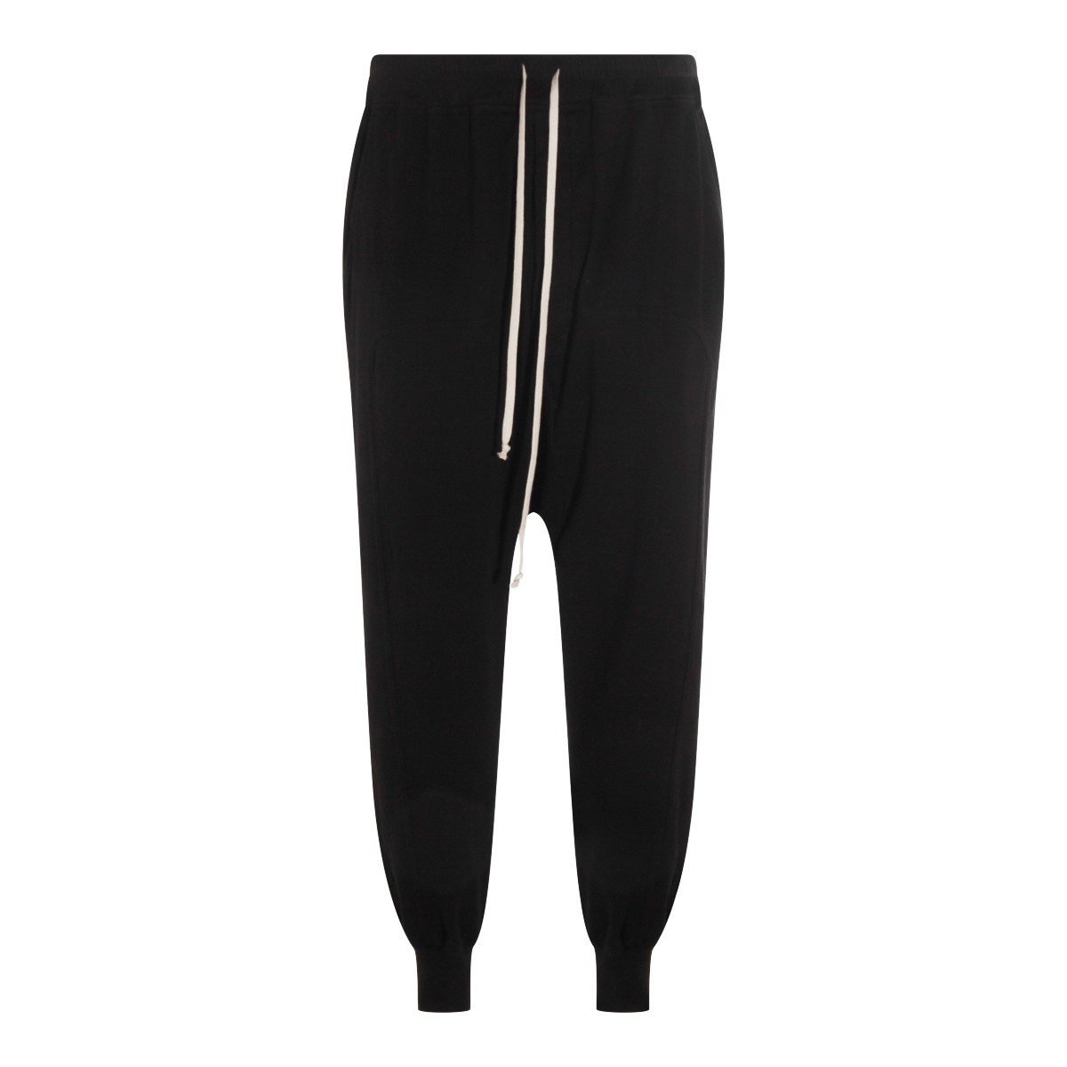 BLACK COTTON PRISONER PANTS