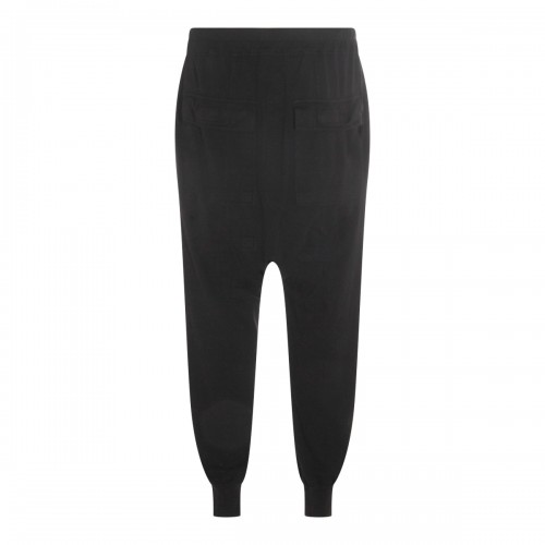 BLACK COTTON PRISONER PANTS