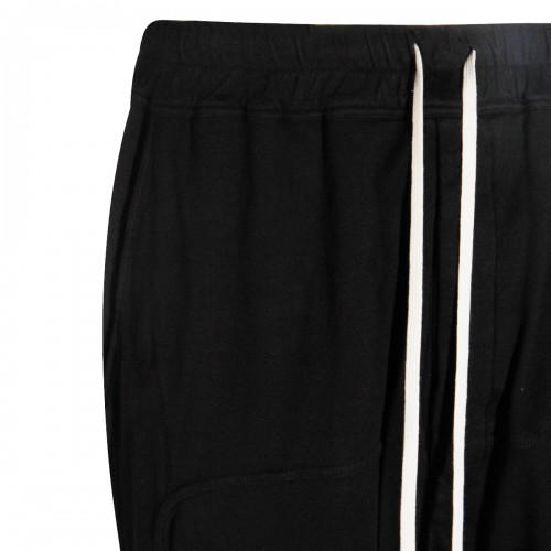 BLACK COTTON PRISONER PANTS