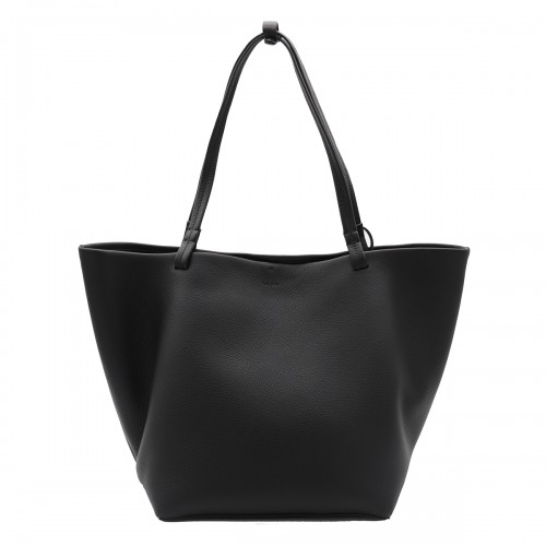 BLACK LEATHER 3 PARK TOTE