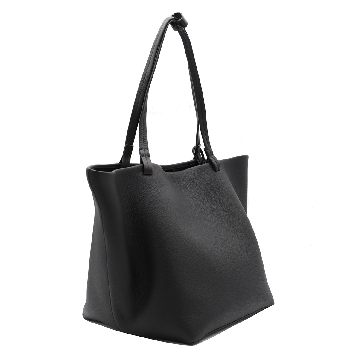 BLACK LEATHER 3 PARK TOTE