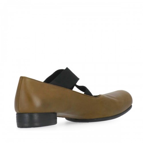 DARK GREEN AND BLACK LEATHER BALLET FLATS