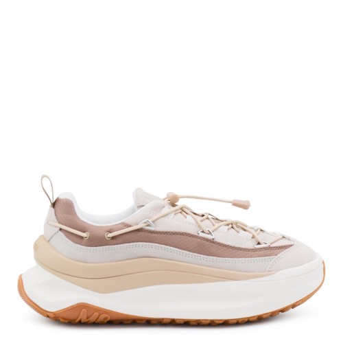 WHITE AND BEIGE MOON247 XLACE SNEAKERS