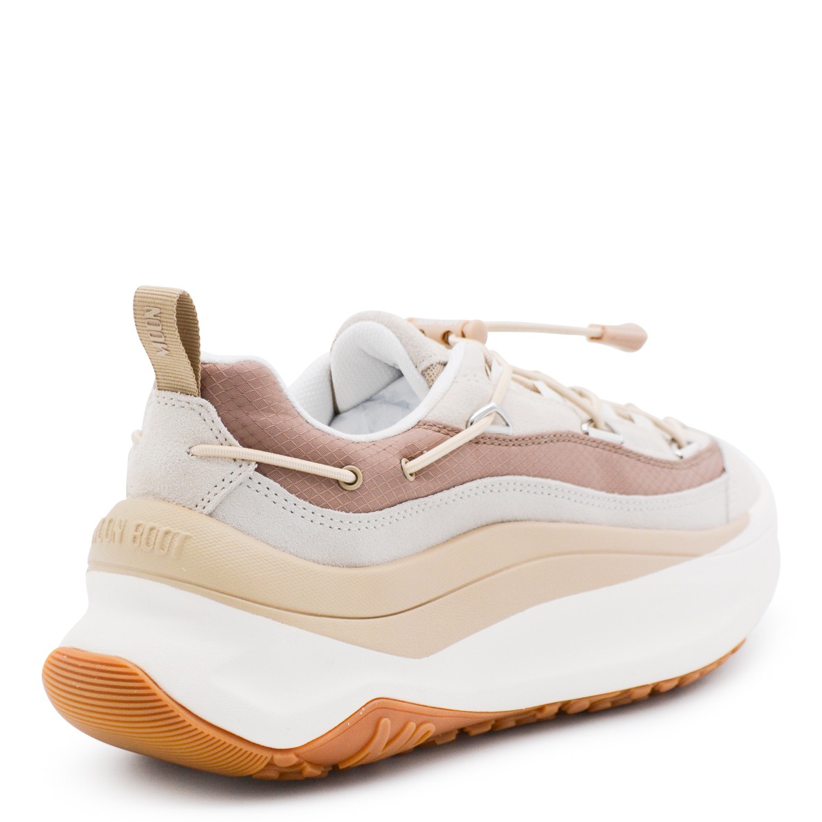 WHITE AND BEIGE MOON247 XLACE SNEAKERS