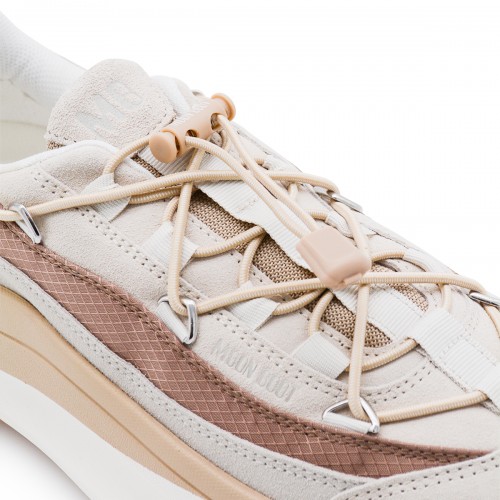 WHITE AND BEIGE MOON247 XLACE SNEAKERS
