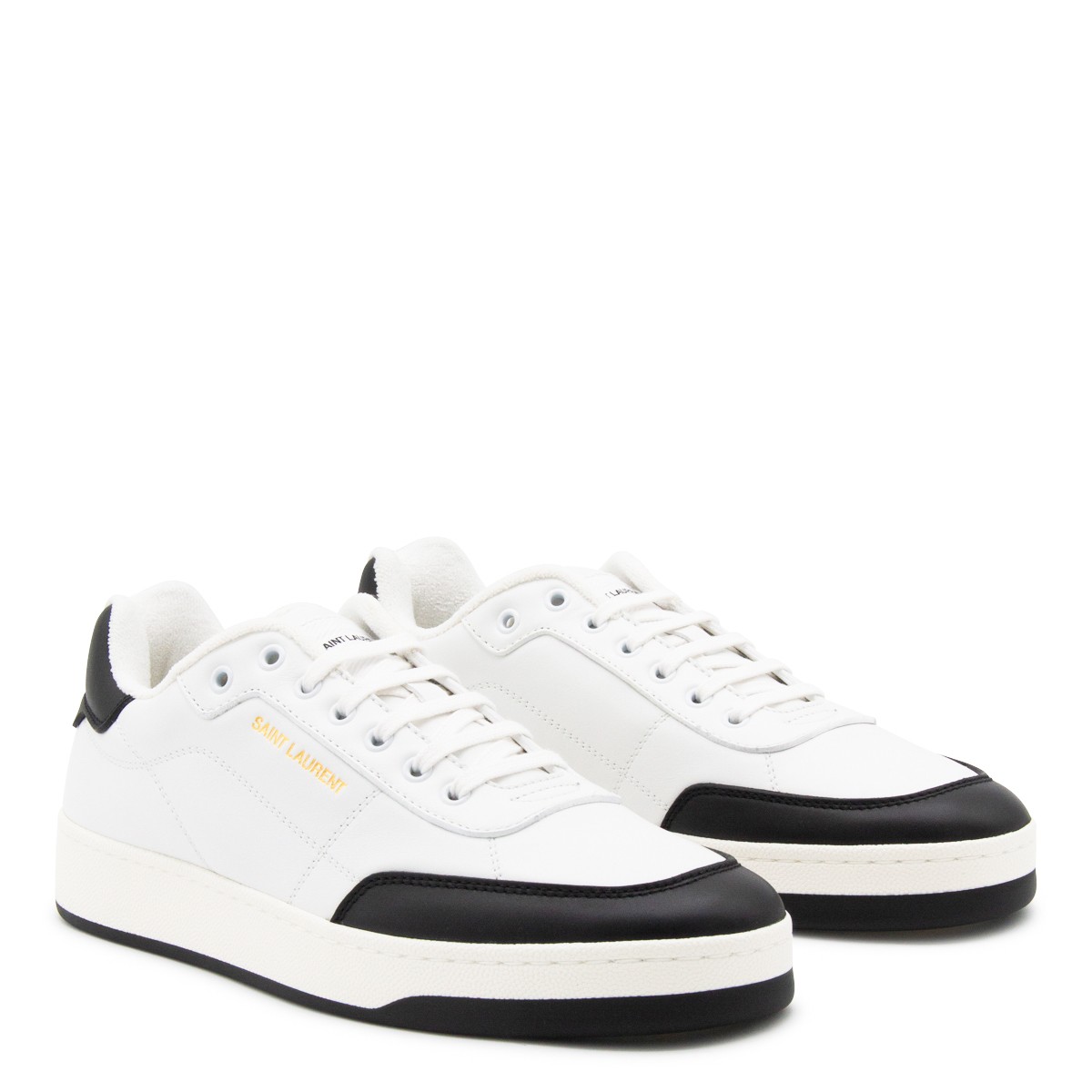 WHITE AND BLACK LEATHER SNEAKERS WHITE AND BLACK LEATHER SNEAKERS
