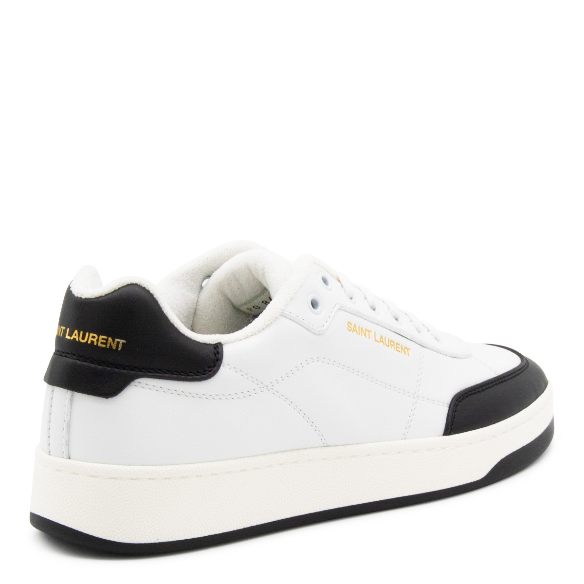 WHITE AND BLACK LEATHER SNEAKERS WHITE AND BLACK LEATHER SNEAKERS