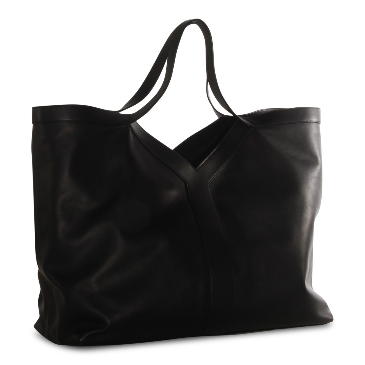 BLACK LEATHER Y MAXI TOP HANDLE BAG BLACK LEATHER Y MAXI TOP HANDLE BAG