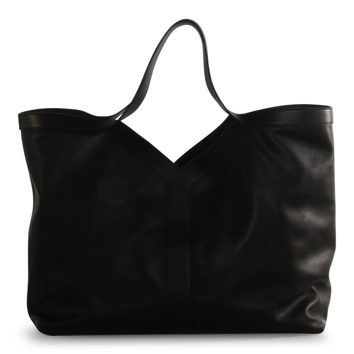 BLACK LEATHER Y MAXI TOP HANDLE BAG BLACK LEATHER Y MAXI TOP HANDLE BAG