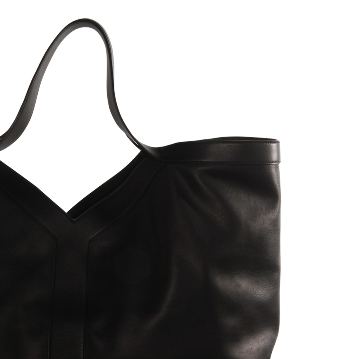 BLACK LEATHER Y MAXI TOP HANDLE BAG BLACK LEATHER Y MAXI TOP HANDLE BAG