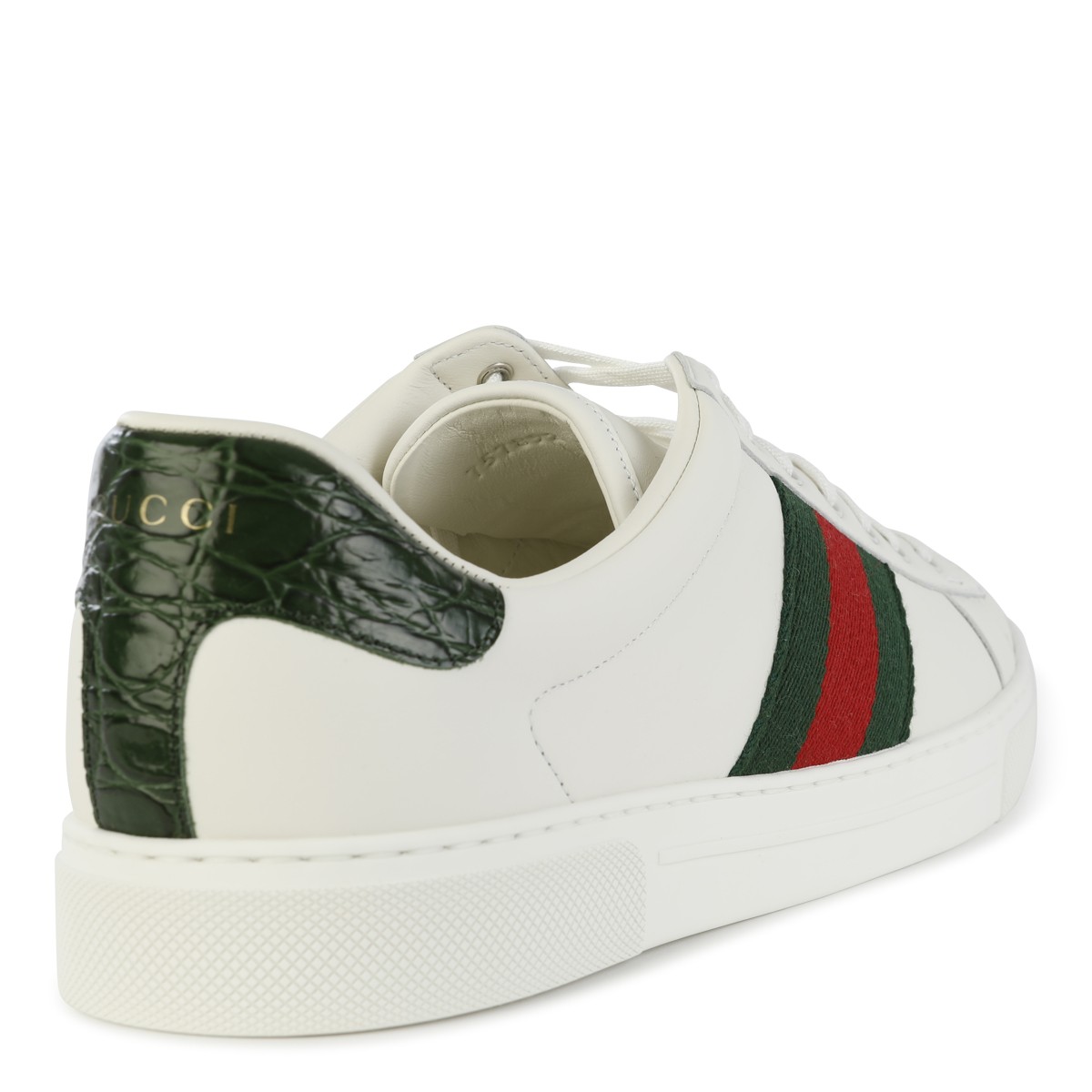 WHITE AND GREEN LEATHER SNEAKERS WHITE AND GREEN LEATHER SNEAKERS