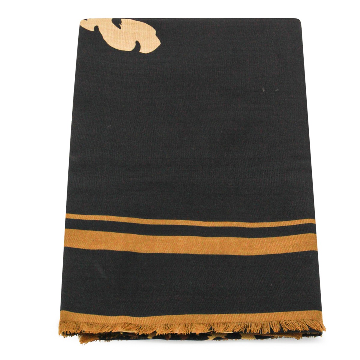 BLACK WOOL SCARF
