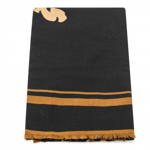 BLACK WOOL SCARF