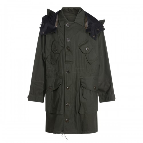 DARK GREEN COTTON COAT