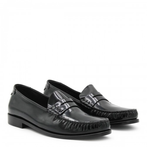 BLACK LEATHER LOAFERS