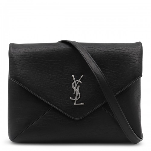 BLACK LEATHER CROSSBODY BAG