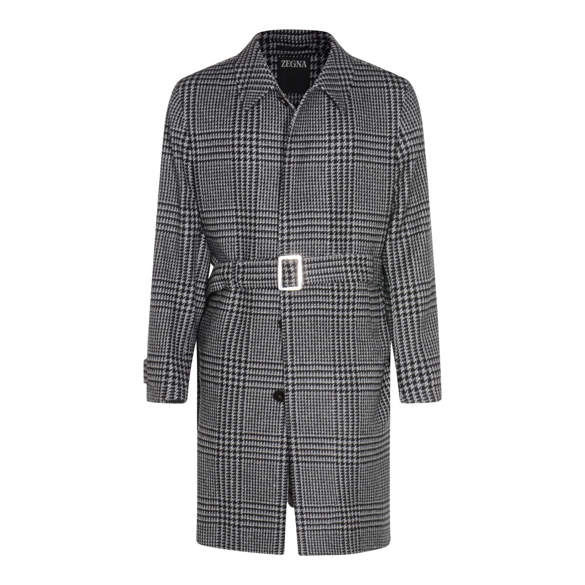 GREY AND BLACK WOOL COAT GREY AND BLACK WOOL COAT
