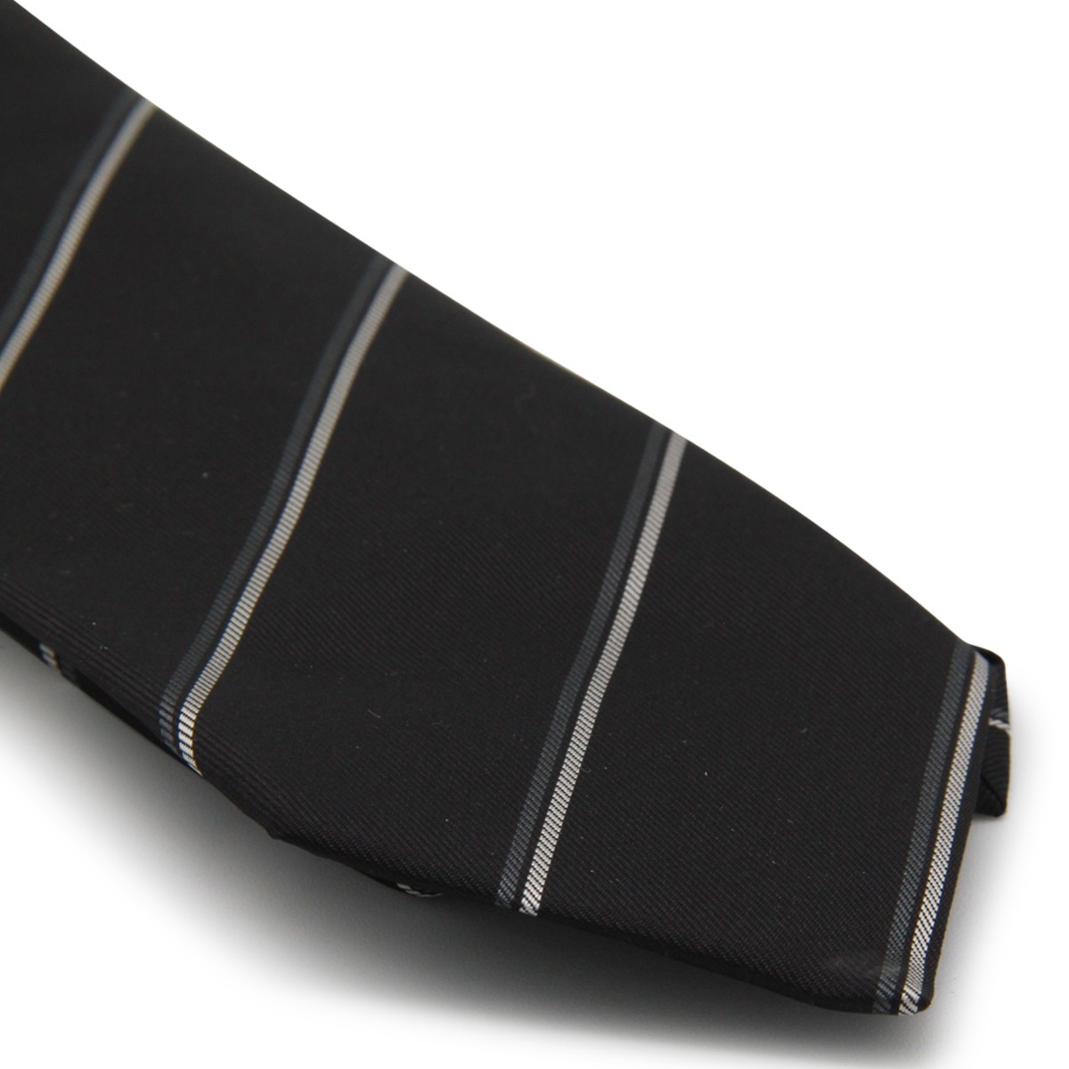 BLACK AND GREY SILK TIE